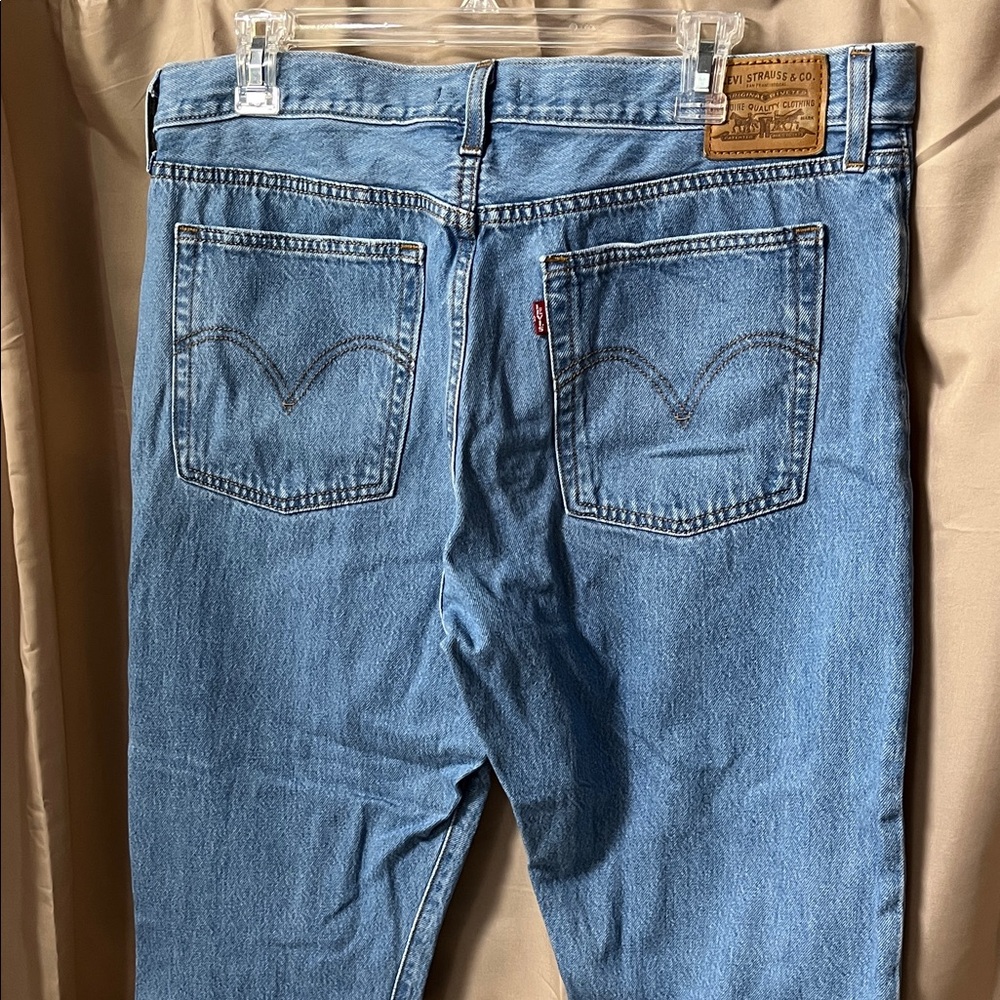 Levi's Straight Leg Blue Distressed Jeans - Picture 2 of 4